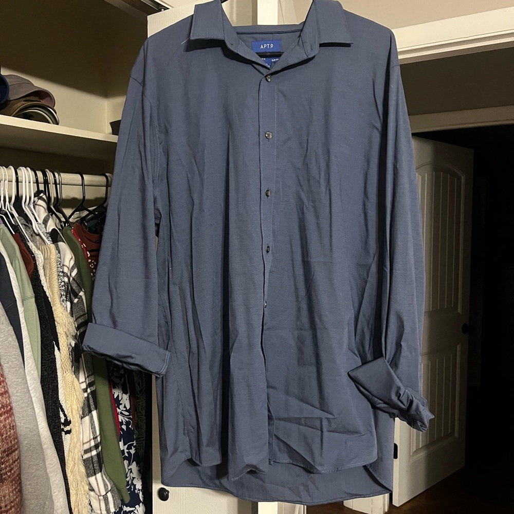 Apt. 9 Men's Blue Dress Shirt